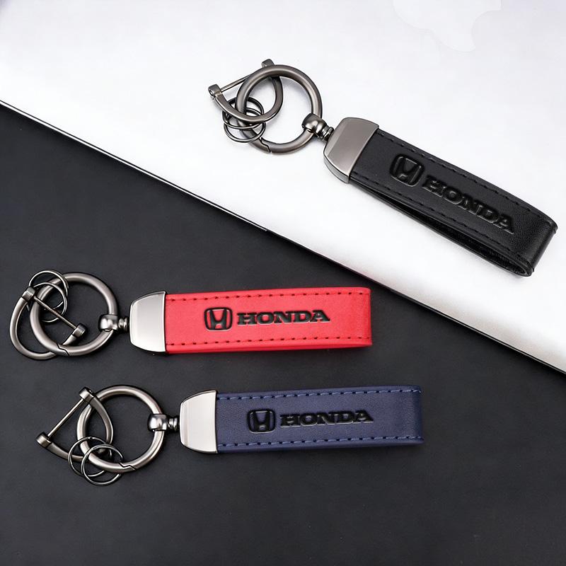 Sude Leather Keychain Keyring Lanyard Gifts For Honda Civic Accord Fit CRV Jazz Odyssey Prelude Insight Legend Stream HRV Pass TO0