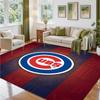 Chicago Cubs Design Crystal Velvet Rug Soft Decorative Mat for Bedroom Entrance