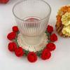 Hand Held Rose Bouquet Coasters Handmade Wool Crochet Cups Transformed Into Creative Birthday Gift Flower Coasters