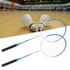 2Pcs Iron Alloy Battledore Badminton Racket Primary Training Practicing Equipment with Soft Handleblue