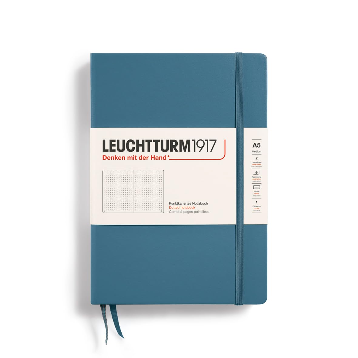 

Leuchtturm Блокнот A5 Точка Голубой камень 363334 Официальный импорт