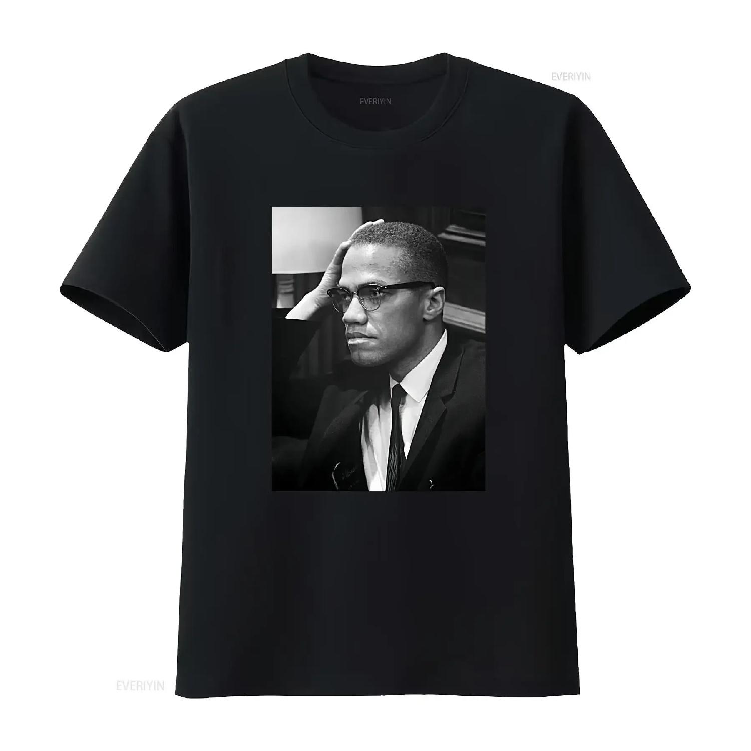 

Футболка MALCOLM X На День отца новый цвет винтаж стирка унисекс немного стритстайл удобная дышащая стильная с принтом S разноцветный