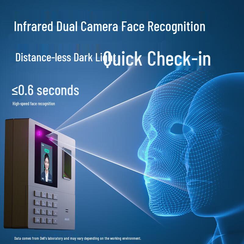 Deli Face & Fingerprint Time Attendance Machine CN plug (adapter included)