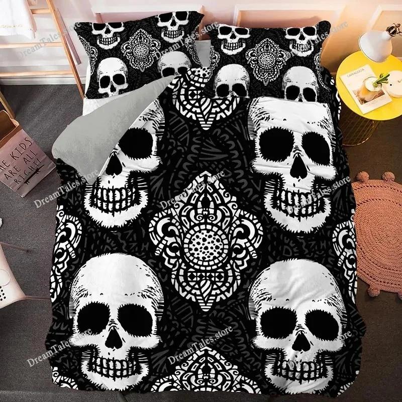 New Skull Bedding Set Single Twin Full Queen King Size Bed Set Adult Kid Bedroom Duvet Cover Sets 3D Print Bed Sheet Set741