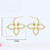 Geometric Full Diamond Stud Earrings Fashion Light Luxury High Sense Earrings Temperament Versatile Exquisite Four-leaf Clover Earrings