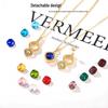 Chic Style Jewelry Set with Interchangeable Zircon - Unique Copper Design