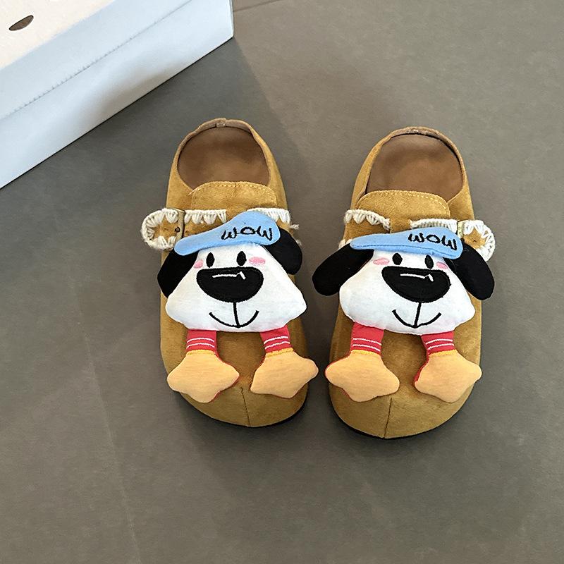 Retro Baotou drag 2025 autumn and winter three-dimensional cute cartoon Mori casual one-word buckle girls Baotou slippers