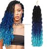 18 Zoll Gypsy Locs Gewellt Synthetisch Flecht-Gypsy Faux Locks Ombre Haarverlängerung Jumbo Braids Häkelzopf Haare Gypsy Locs