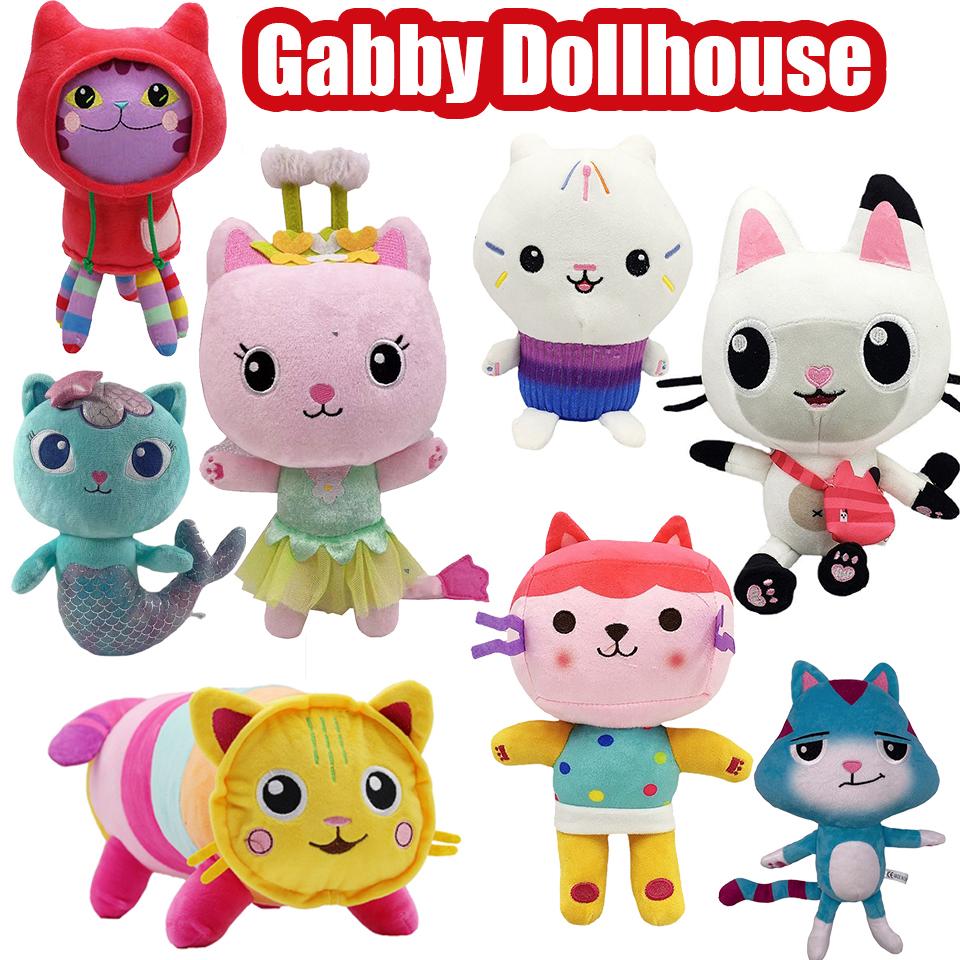 Latest Gabbys doll house Plush Toy Mercat Cartoon Stuffed Animals Smiling Cat Car Cat Hug Gaby Girls Birth Date Gift