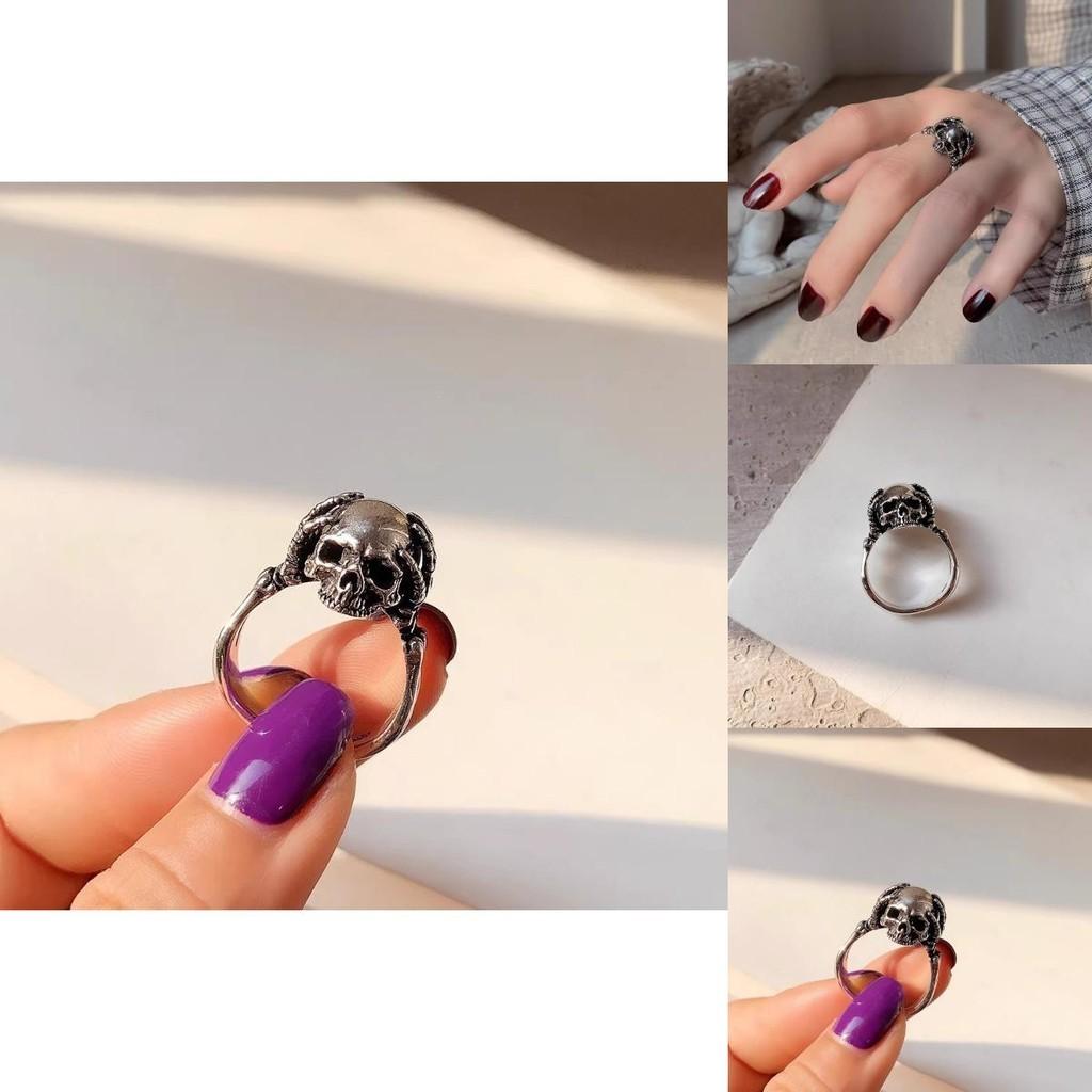 Unique Vintage Design Skull Ring For Women Stylish Adjustable Copper Jewelry