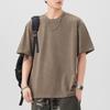 New Summer Short-sleeved T-shirt for Men's Cloud-dye Loose T-shirt Versatile Casual Five-point Sleeves