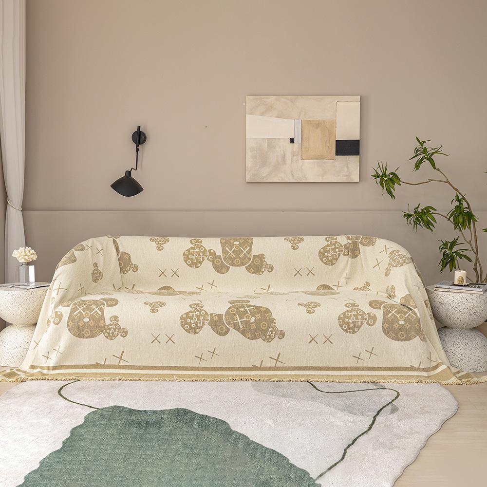 

Полубархатное полное покрывало для дивана, полотенце для гостиной, пылезащитный чехол для дивана Violent Bear, универсальный чехол для дивана Four Seasons, ткань для одеяла 180*130cm