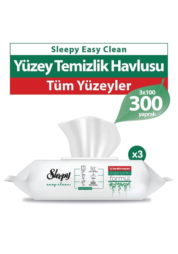 

Белое полотенце для чистки поверхностей Sleepy Easy Clean с мылом, 3X100 (300 листов)
