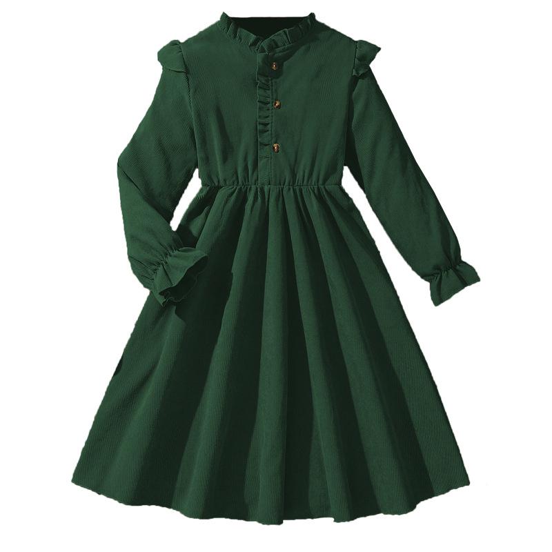 European Girls' Retro Long Sleeve Dress, 6-12 Years, Autumn/Winter Collection