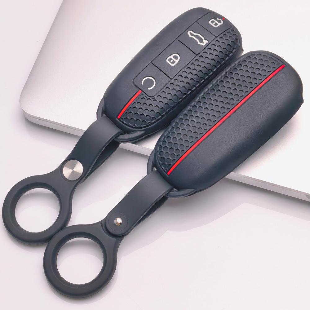 Silicone Remote Key Cover for Chery Tiggo 7 Pro Arrizo 8 OMODA 5 Jetour Traveler with Keychain Honeycomb Texture Anti Scratch Key Fob Protector