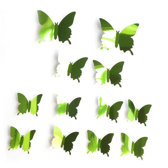 12Pcs PVC Butterfly 3D Mirror Removable Wall Sticker Decal DIY Art Home Decor