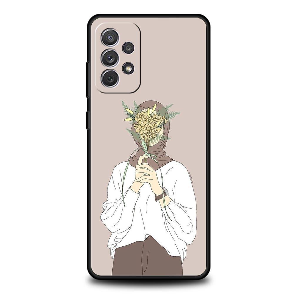 Phone Case For Samsung Galaxy A15 A13 A51 A71 A41 A31 A21S A03S A05 A35 A32 A55 A23 A25 A33 A53 A73 5G Muslim Arabic Girl Cover