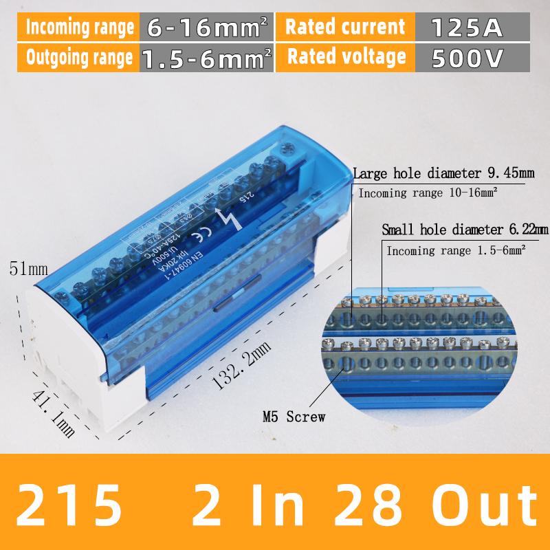 Blok zaciskowy na szynę DIN UK125A Skrzynka rozdzielcza UKK 1 wejście 2 wejścia kilka wyjść uniwersalny przewód przyłączeniowy elektryczny skrzynka przyłączeniowa