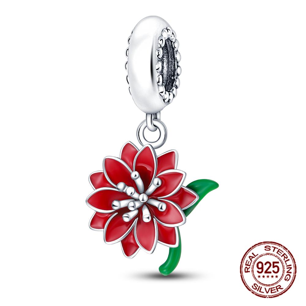 S925 Sterling Silber Rot Farbe Serie Herz Form Charms Perlen Fit Original Armbänder Glück Schmuck Geschenke DiyAccessories