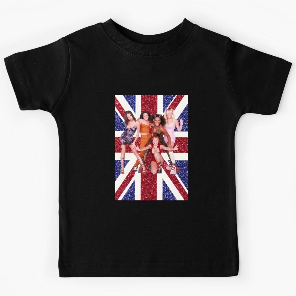 The Spice 90 s Girls Flag UK 90S Pop Icons Retro Girl Power Kids T-Shirt 110