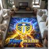 Leeds United Bedruckter Kristall-Samt-Teppich Rutschfester Kristall-Samt-Teppich für Sofa Schlafzimmer Innenbereich Heimdekoration