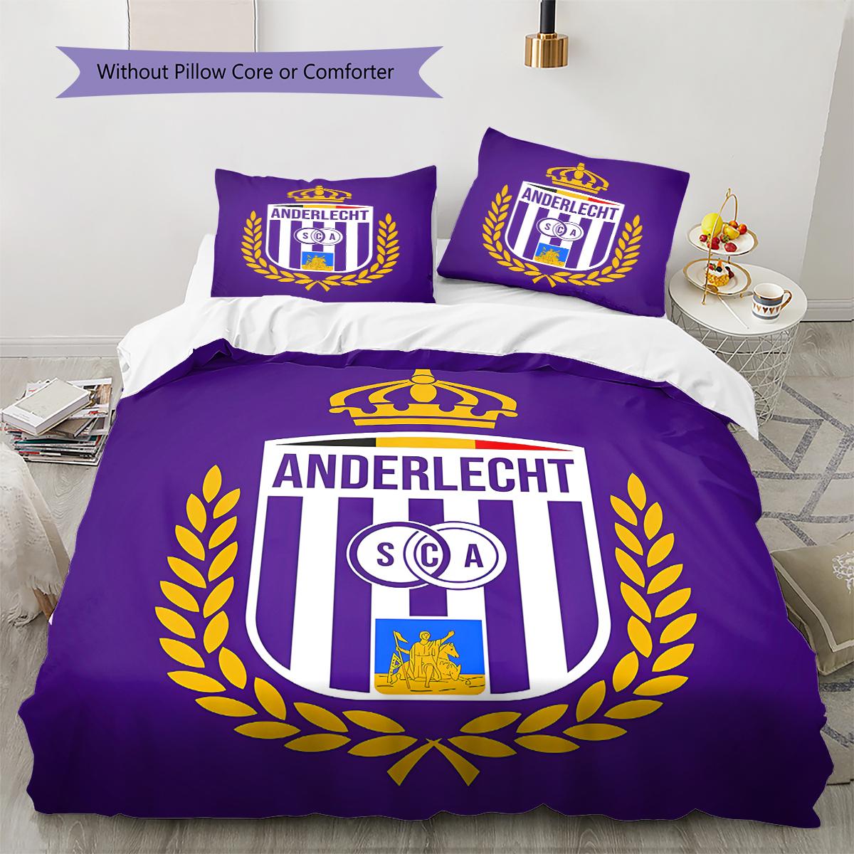 

Royal Sporting Club Anderlecht Pattern Bedding,Quilt Set Quilt Cover Pillowcase Home Birthday Gift (1 * duvet cover + 2 * pillowcase, without core) 200x220cm