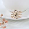 Rose Gold Color Geometric Hollow Party Rings For Women Fashion Daily Fine Jewelry  Natural Zircon Accessories
