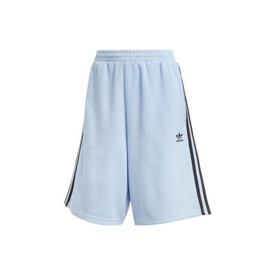 Originals American Retro Bermuda Shorts - Trefoil Logo & Elastic Waist Women Bottoms Light-Pink Blue IC5449