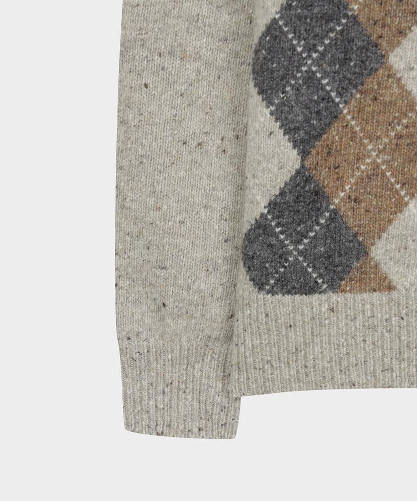 BROOKS BROTHERS Wool Argyle Pattern V-Neck Sweater (Beige) (Bbwnmff401)