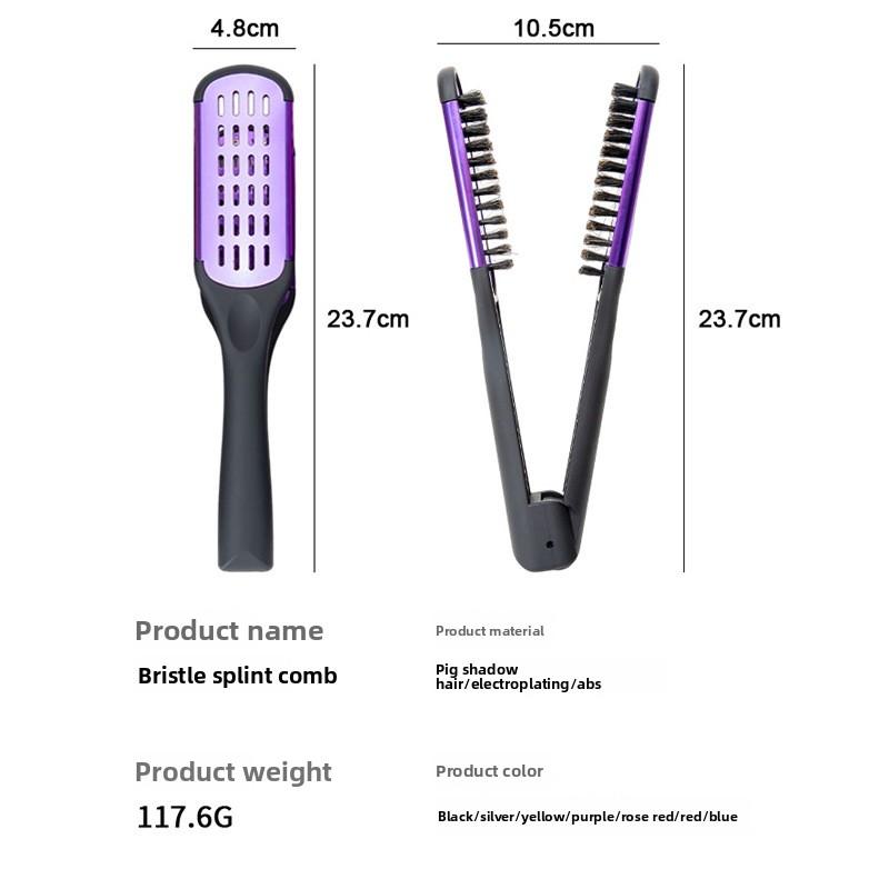 Hairdressing Straightener Nylon Hair Straightening Double Brushes V Shape Comb Clamp Not Hurt Styling Tools DIY Home