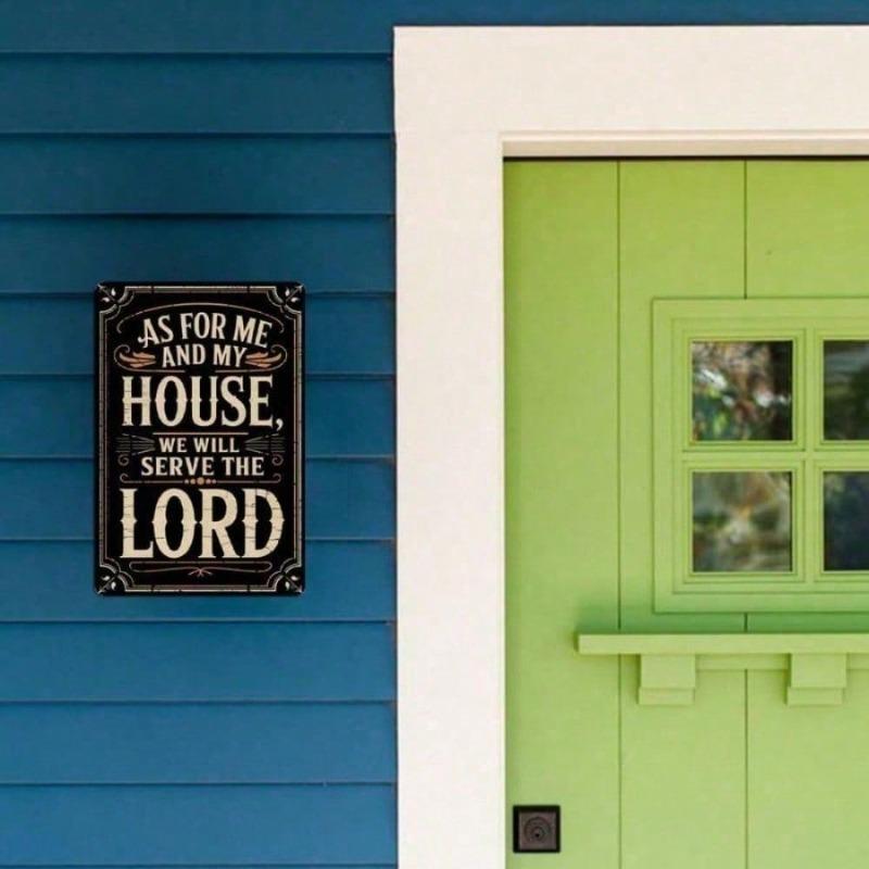 Faith Metal Cross Wall Sign 'As For Me And My House' Bible Quote Scripture Christian Home Decor Religious Farmhouse Rustic Inspi