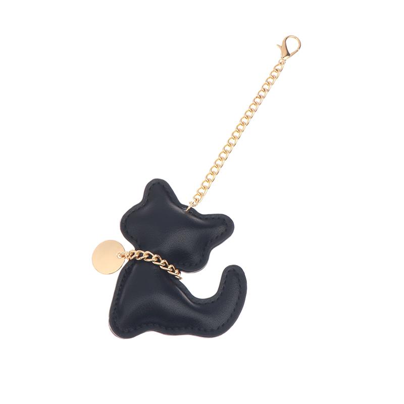 Pu Leather Cat Keychain Cute Animal Keyring Women Bag Charm Handbag Hanging Pendant Decoration Girl Gifts