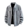 New Jacket Autumn and Winter Trendy Brand Corduroy College Trend Jacket Top Work Pocket Long Sleeve Shirt Men