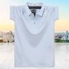 Men's Summer T-shirt Plus Size Loose and Comfortable Tee Men's Work Cotton Short-Sleeve Polo Shirt Zipper Flip Collar Breathable T-shirt