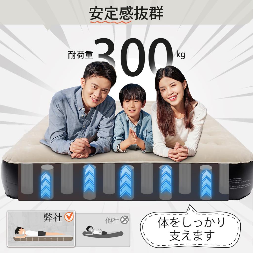 Kotesoto Air Double Air Electric Air Air Camping Electric Air Air For For For Home For Disaster For Load 198cm x 125cm x 300kg Bed, Size, Bed,