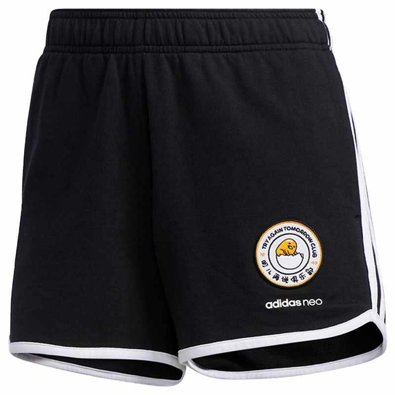 

Adidas Neo X Gudetama Collaboration Striped Mid-Rise Fitted Casual Sports Casual Shorts Women shorts Black GL7229 L