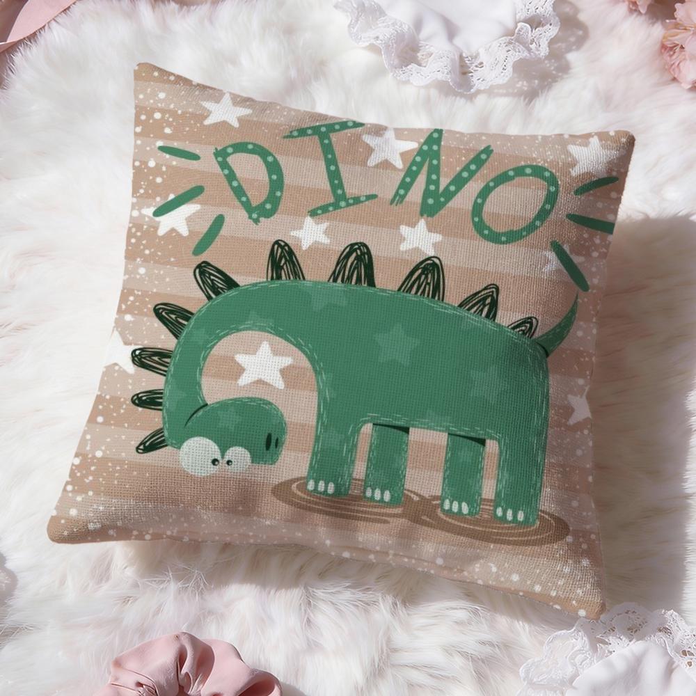 Cute Cartoon Dinosaur Cushion Cover Premium Comfort Reversible Pillow Cove -Two in One Design for Any Room & Car Interior