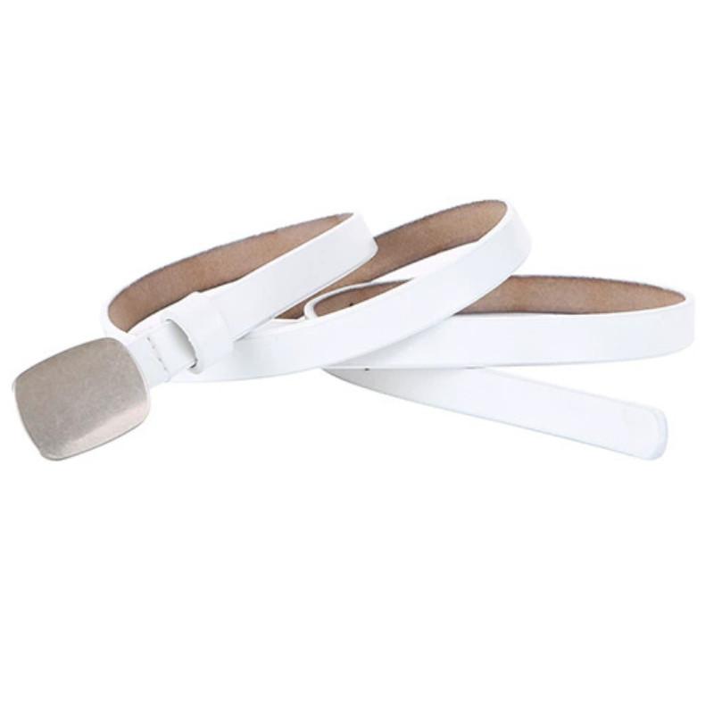 Classic Leather Belt For Women With Alloy Buckle And Slim Design For Casual Dresses