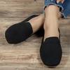 Sommer Ny Stor Firkantet Tå Flat Flat Flat Flyknit Enkeltsko for Kvinner, Fritidssko for Én Fot
