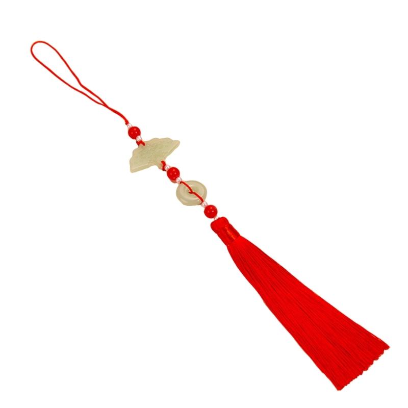 Easy Attach Tassels Pendant For Keys Bags Decoration Stylish Fan Design Keychain Ornament Polyester Accessory