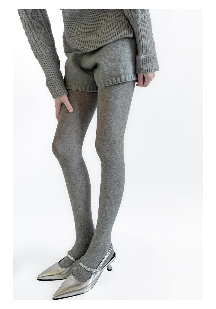 Women's Slimming Retro Diamond Jacquard Cotton Tights - Korean Style Hollow Out for Autumn/Winter