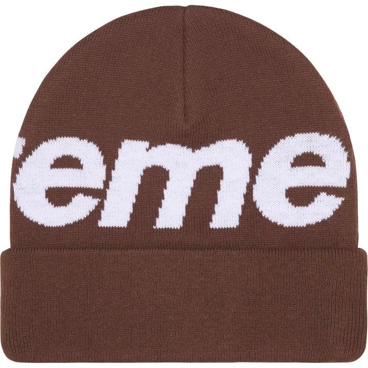Supreme Big Logo Beanie Brown
