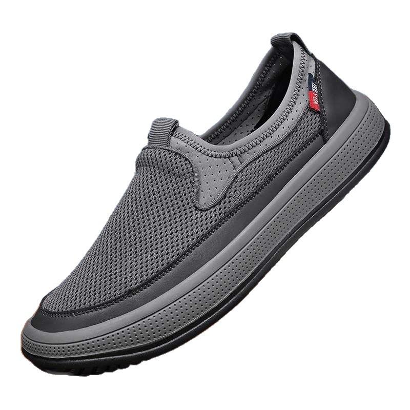 Men's shoes summer breathable cloth shoes one pedal lazy comfortable work shoes mesh work shoes men