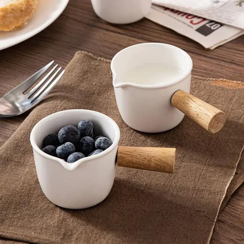 Nordic Minimalist Ceramic Espresso Milk Pitcher, Mini Creamer Jug with Handle for Coffee/Tea/Latte Art, Small Ceramic Cup