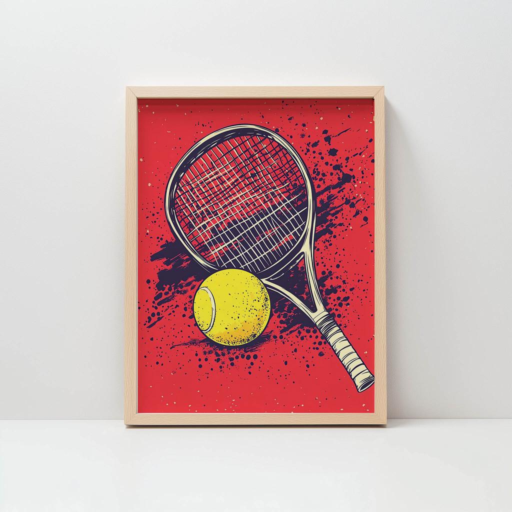 Plakat Tenisowa Pasja Plakat Tenisowa Pasja, 40X50 Cm, Rama Aluminiowa Czarna, Papier Matowy 230 Gsm