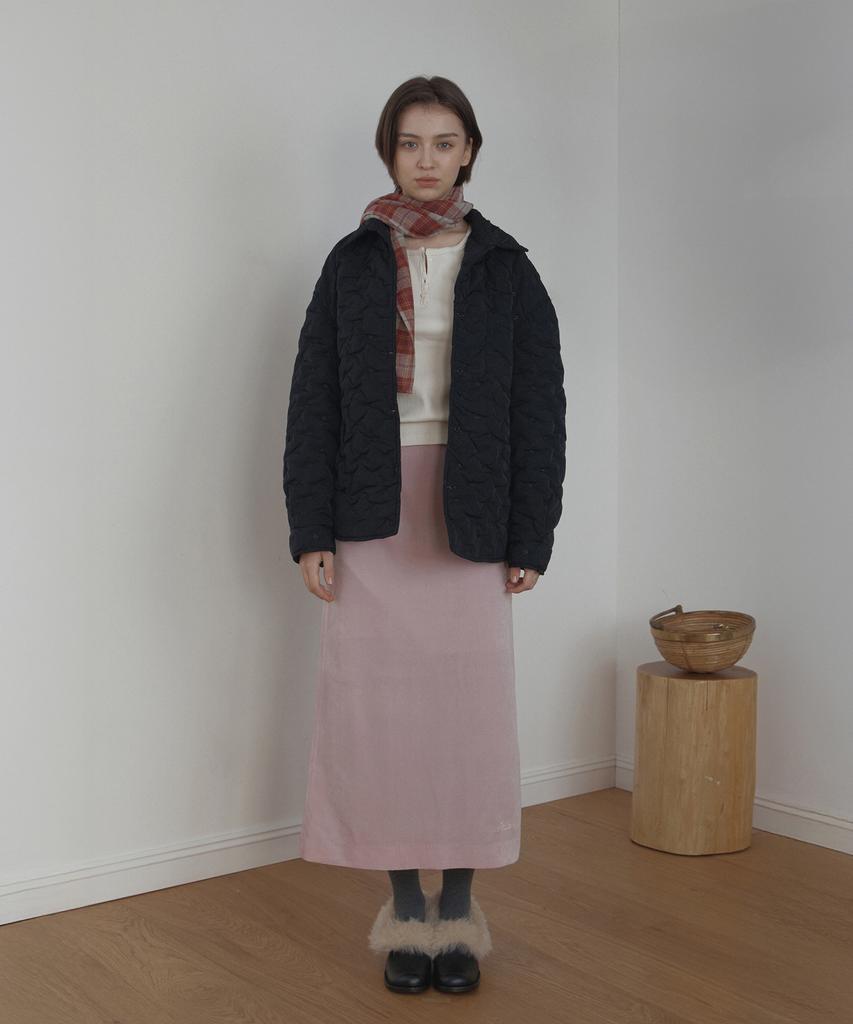 Poeteuseoul Velor Long Skirt_Light Pink