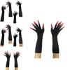Halloween Lange Vampirklauen-Handschuhe mit falschen Nägeln für Cosplay-Kostümparty
