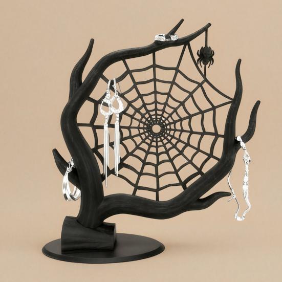 3D Printed Spider Web Decoration, Tree Web Jewelry Organizer Holder, Earrings Rings Bracelets Storage Display Stand, Halloween Party Gift
