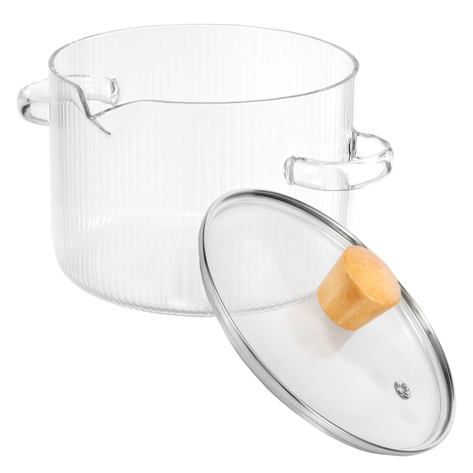 

1600ML/2300ML Glass Cooking Pot Transparent Borosilicate Glass Simmer Pot with Lid Multifunctional Stew Pots for Cooking Kitchen