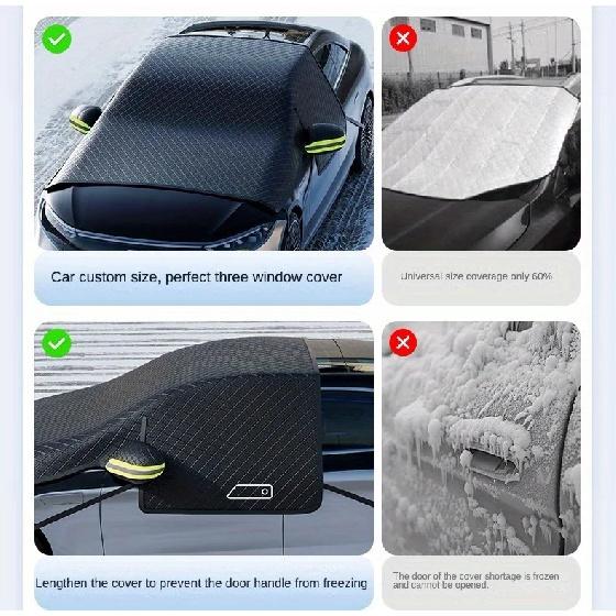 New Winter Snow-Proof Car Sunshade and Snow Shield, Extended and Thickened for Winter, Sunshade for Front Windshield, Snow Cover, Frost and Freeze